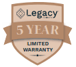 Legacy 5 year warranty